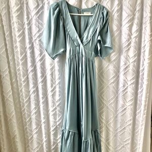 seafoam season pocketed tiered maxi dress